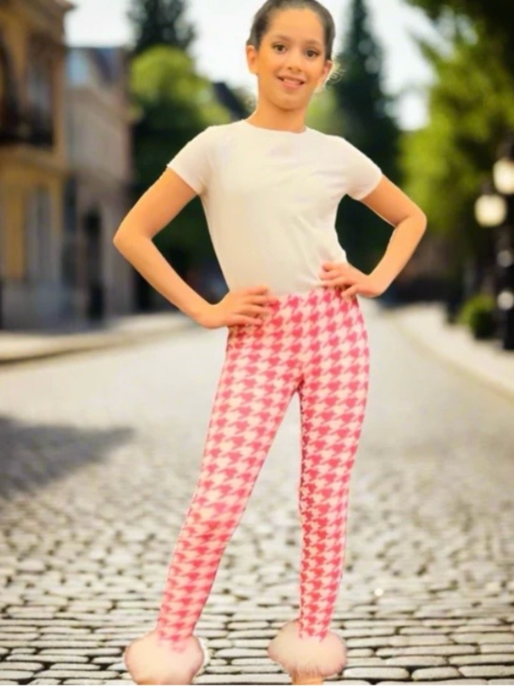freestyle Revolution Pink Houndstooth Pants girls size 10